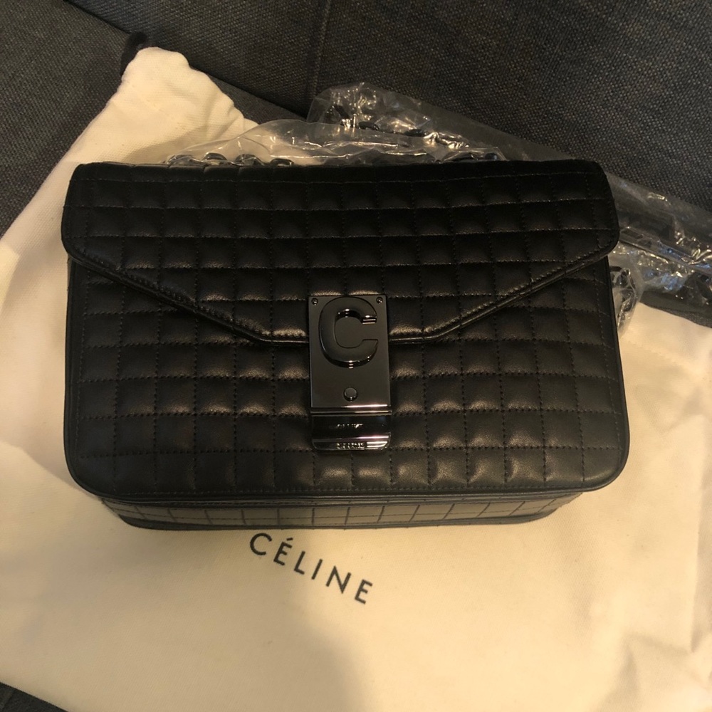 Celine C bag, medium, quilted.
